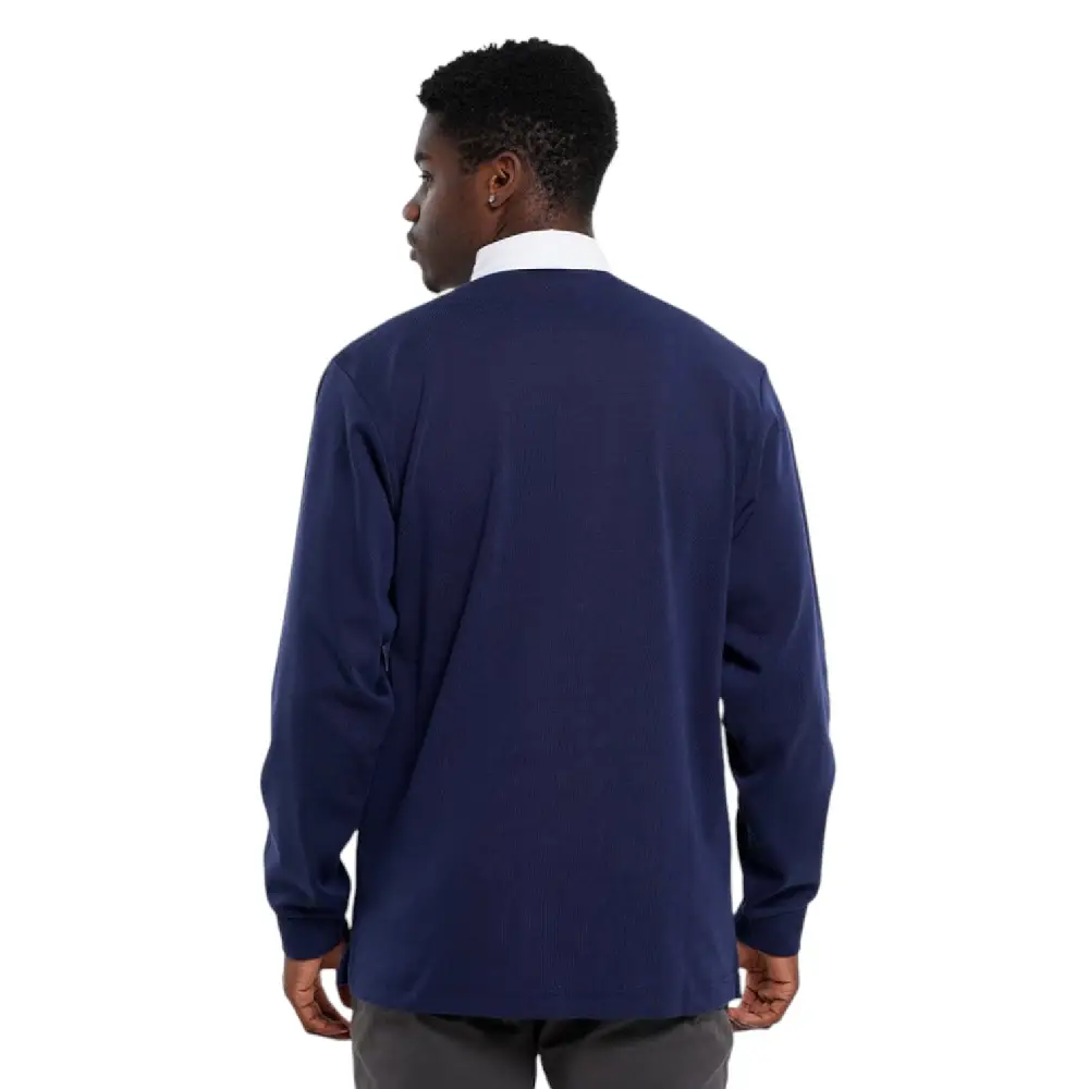 Rugby Long Sleeve Polo T-Shirt Blue - Image 2