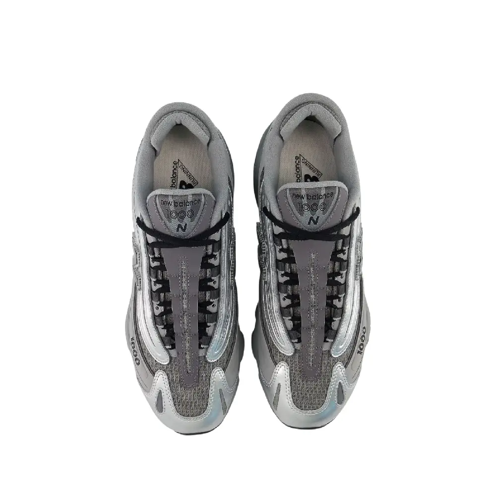 1000 Silver Metallic Grey Sneakers - Image 4