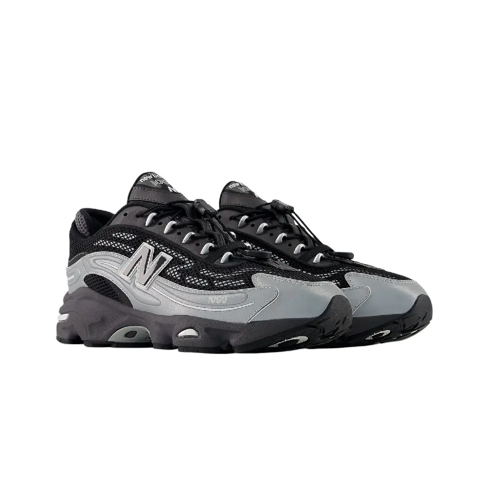 1000G Silver Metallic Black Sneakers - Image 2