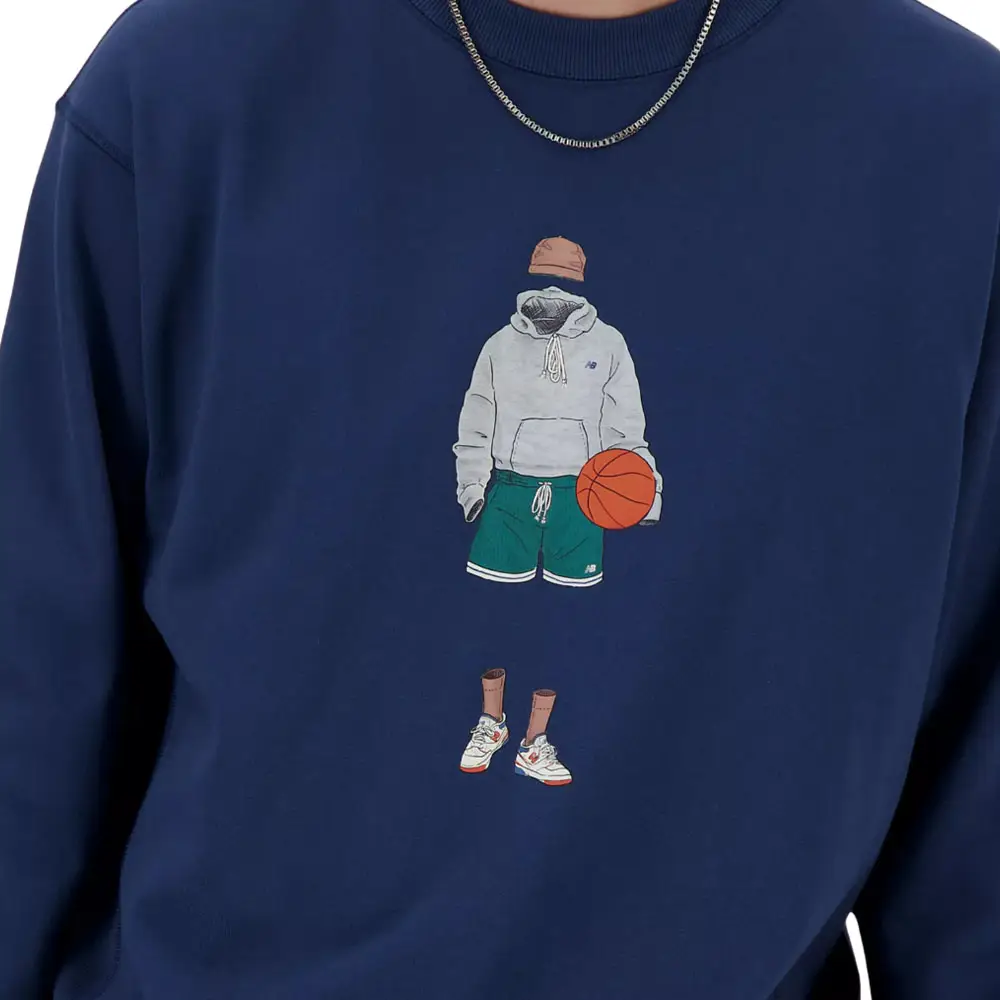 Athletics Sport Style Relaxed Crew Sweat Navy - Image 4