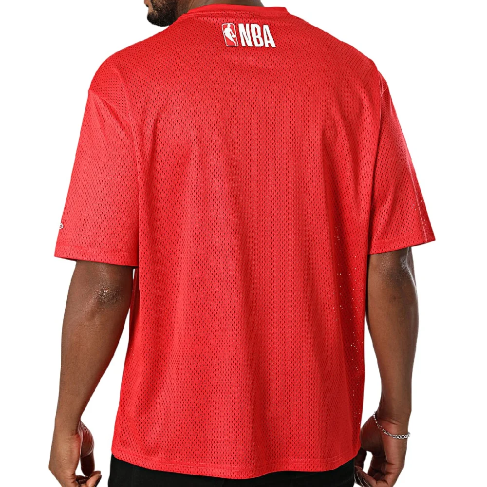 Chicago Bulls NBA Graphic Mesh Red T-Shirt - Image 2