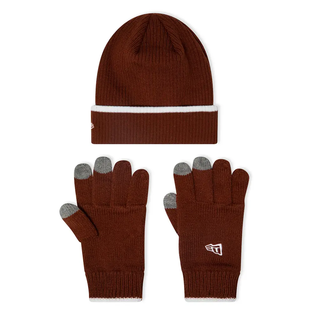 Dark Red E-Touch Gloves And Beanie Set - Image 2