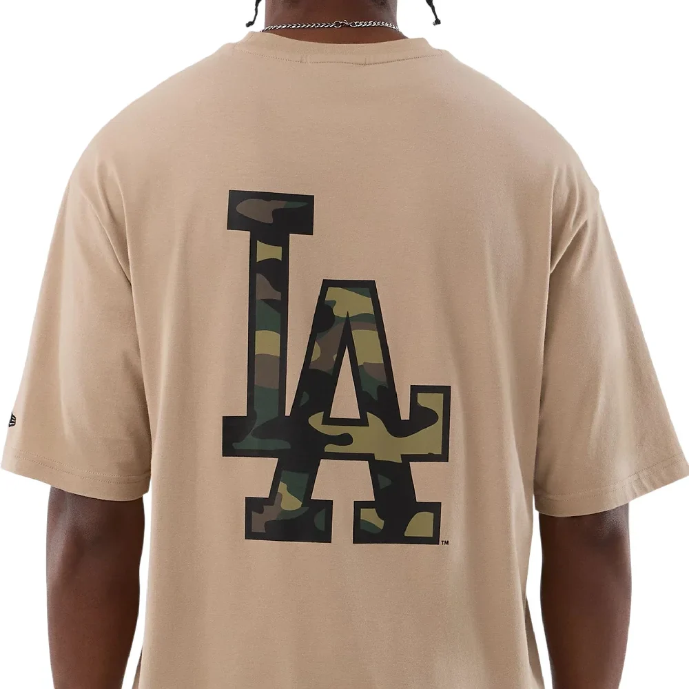 LA Dodgers MLB Infill Light Beige Oversized T-Shirt - Image 4