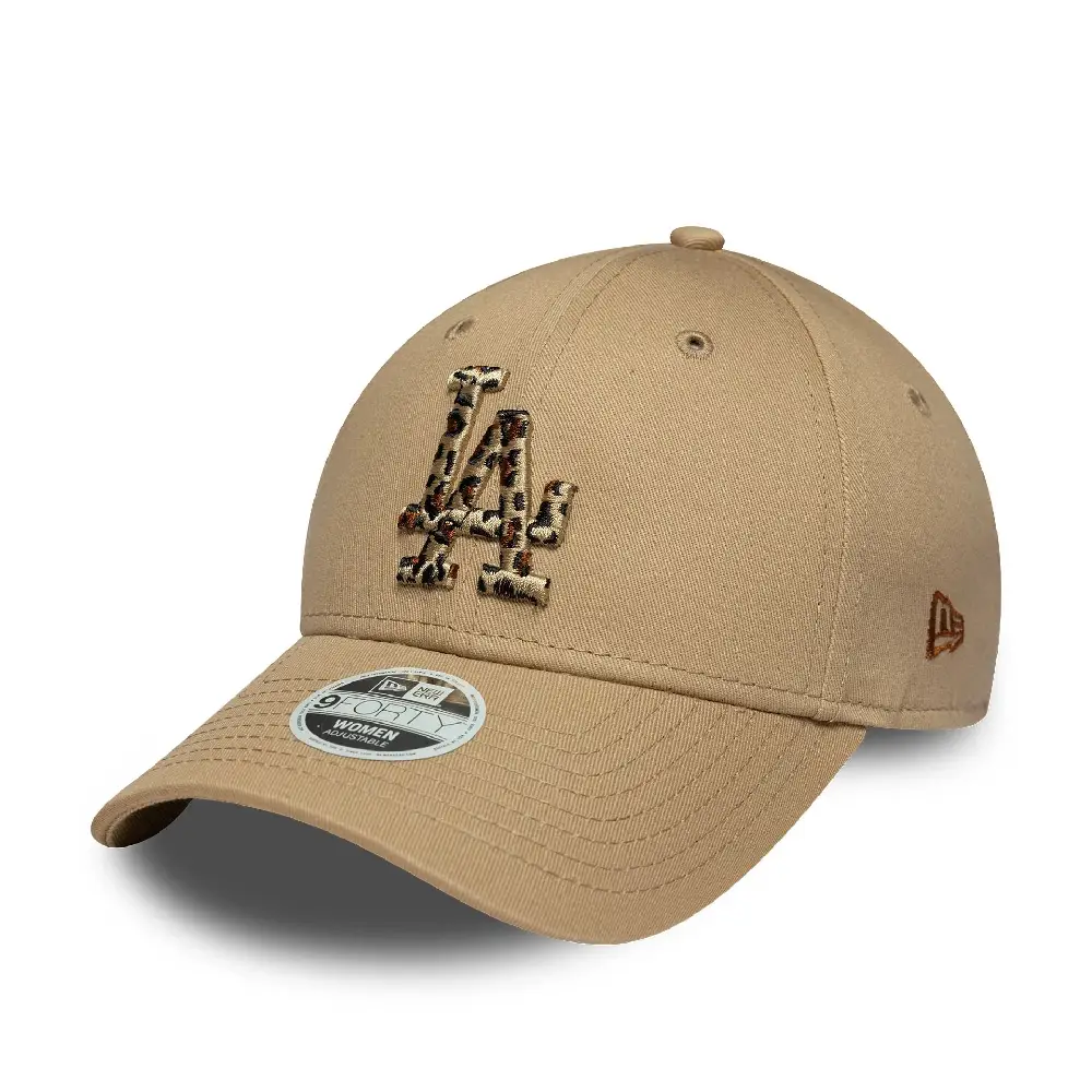 LA Dodgers Womens MLB Animal Infill Light Beige 9FORTY Cap