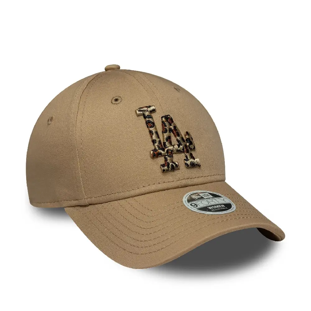 LA Dodgers Womens MLB Animal Infill Light Beige 9FORTY Cap - Image 2