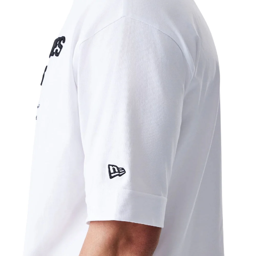LA Lakers NBA Linear White T-Shirt - Image 4