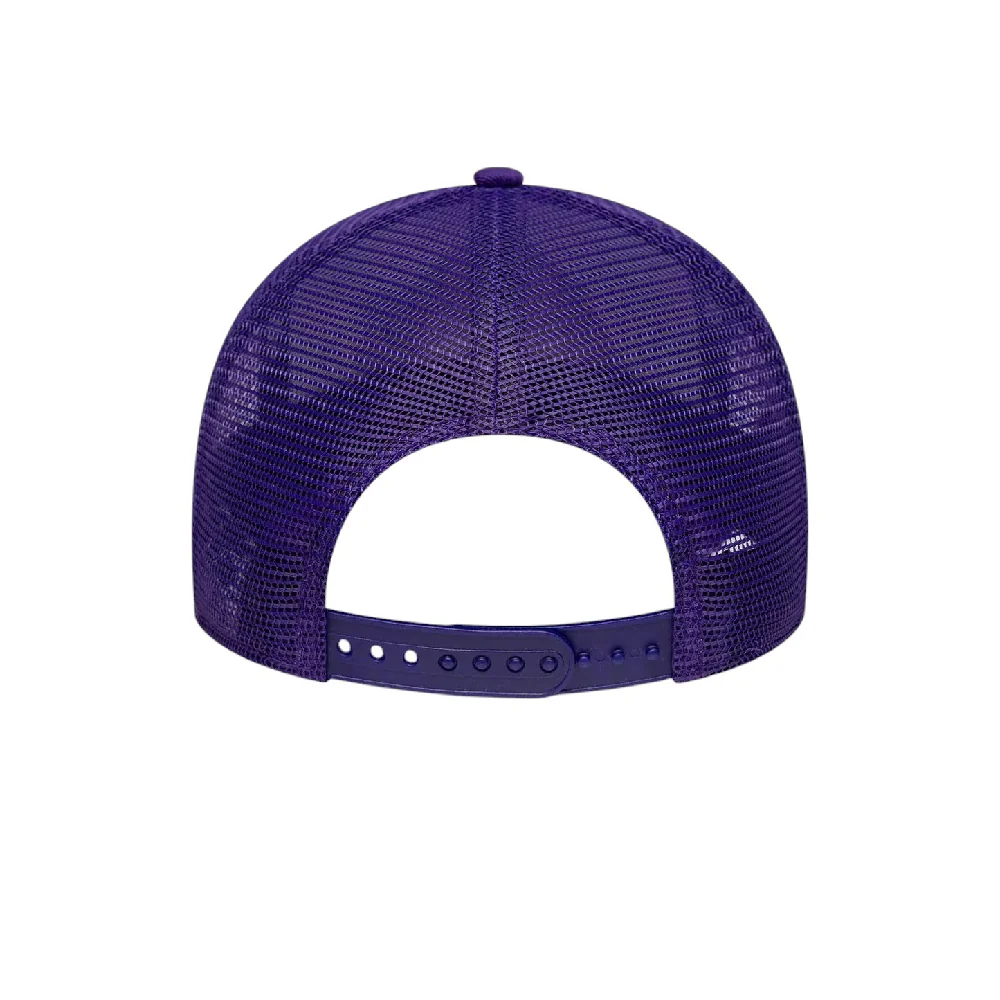 LA Lakers NBA Side Patch Purple 9FORTY A-Frame Trucker Adjustable Cap - Image 3
