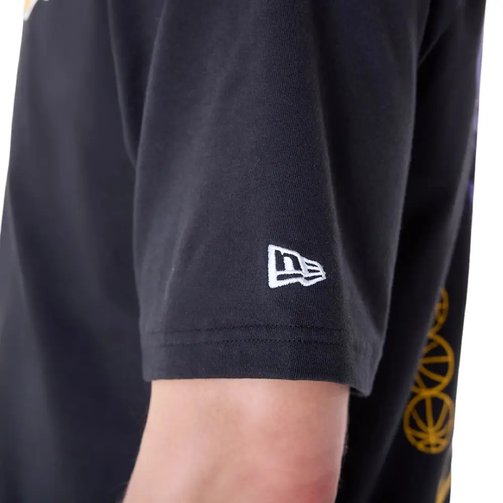 NBA Font Graphic LA Lakers T-Shirt Black - Image 3