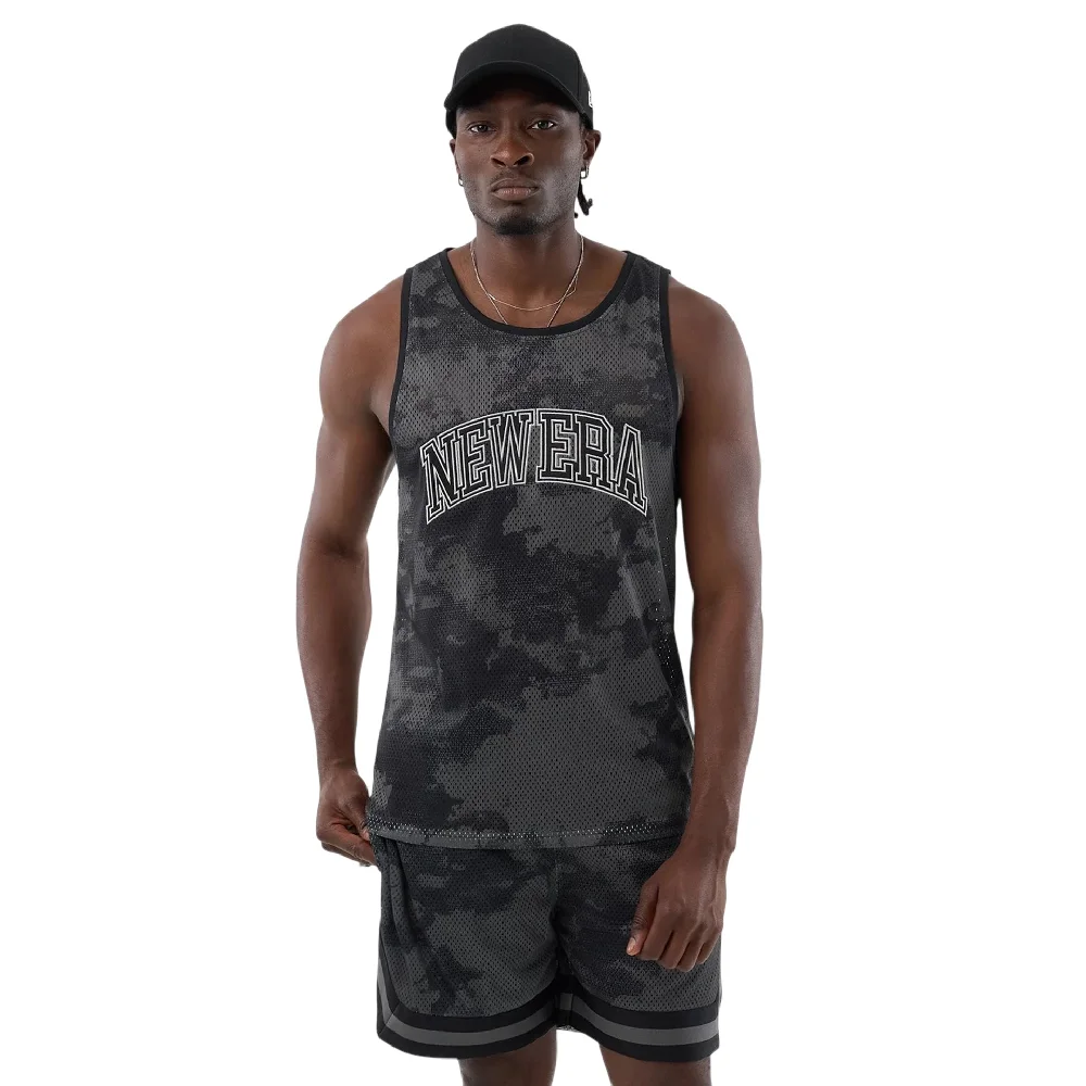 New Era All Over Print Black Camo Mesh Tank Top