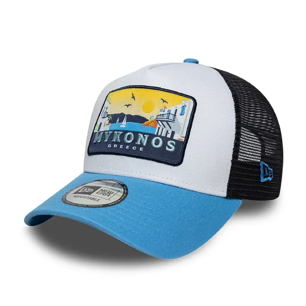 New Era Location Pastel Blue 9FORTY A-Frame Trucker Adjustable Cap