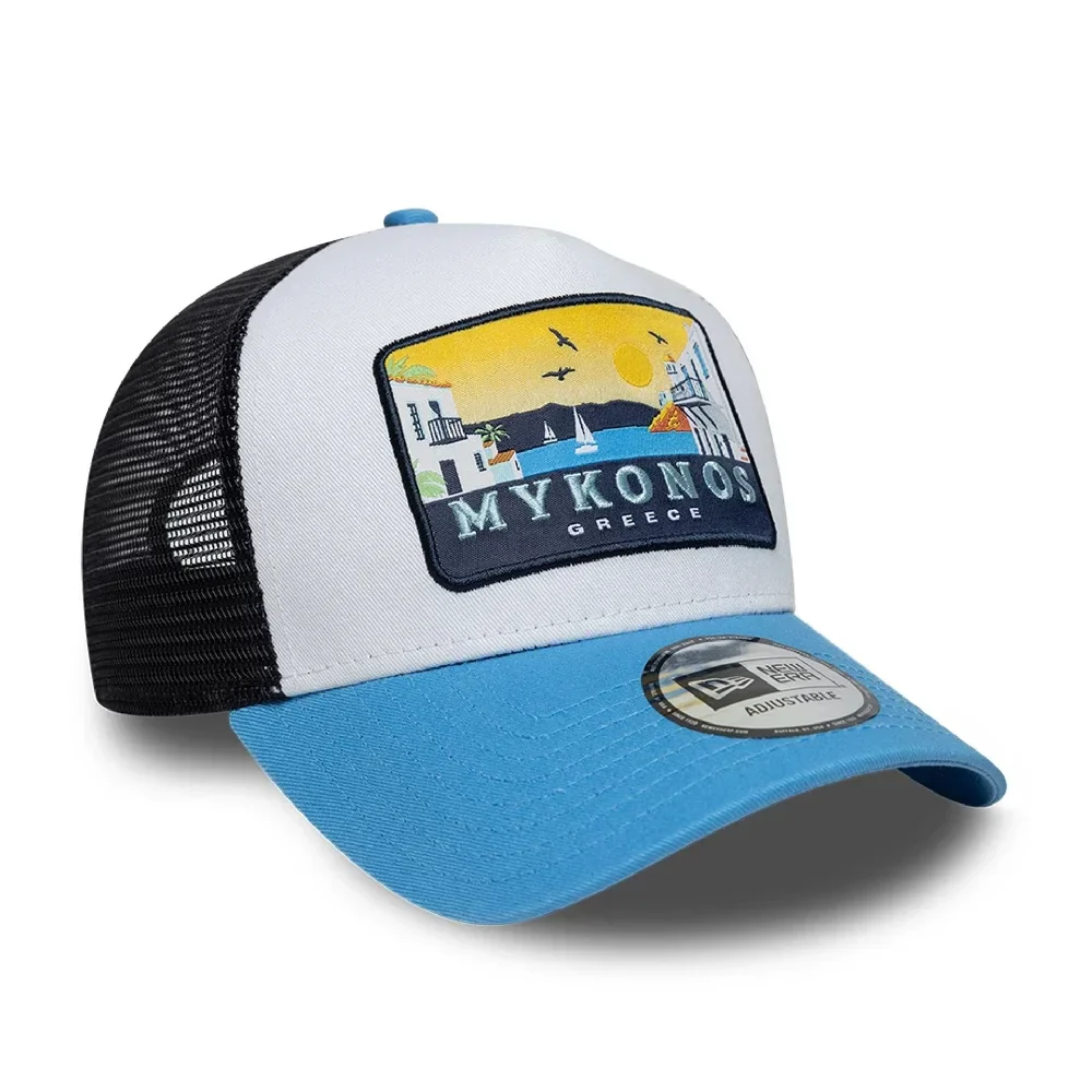 New Era Location Pastel Blue 9FORTY A-Frame Trucker Adjustable Cap - Image 2