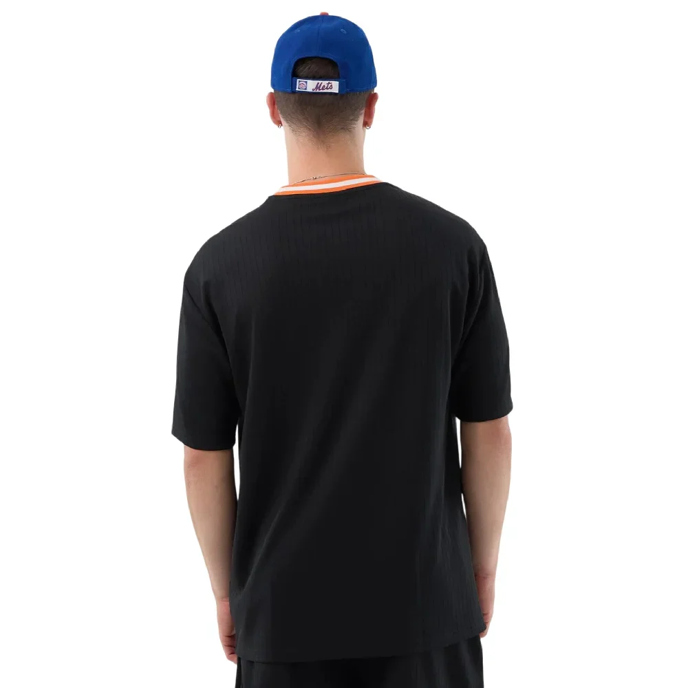New York Mets MLB Arch Black Oversized T-Shirt - Image 2