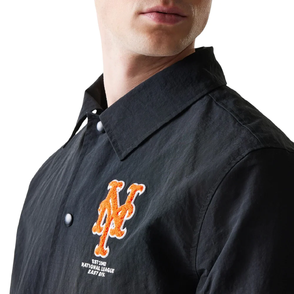 New York Mets MLB Coaches Black Jacket - Image 3