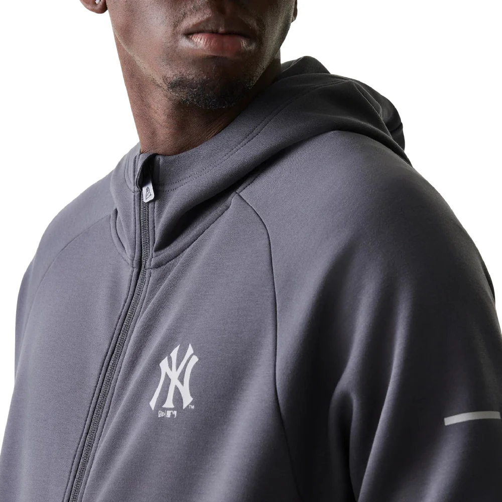 New York Yankees MLB Dark Grey Full Zip Hoodie - Image 3