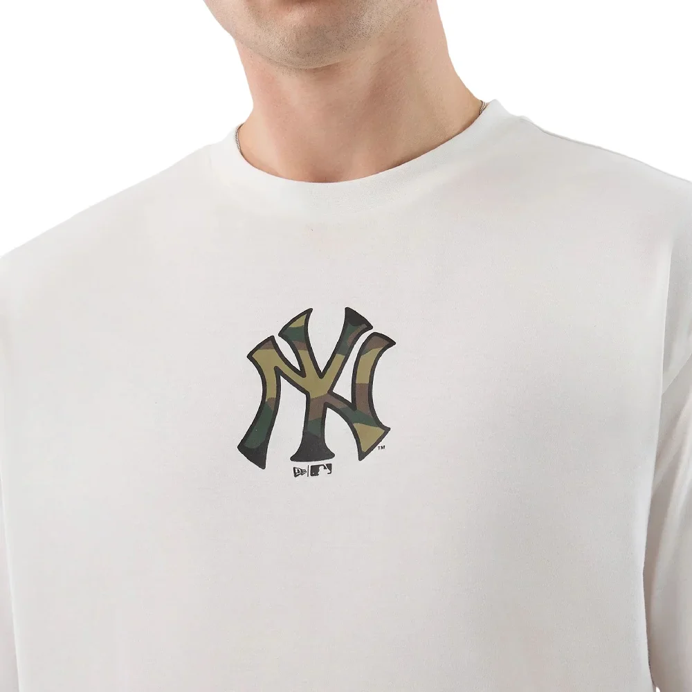 New York Yankees MLB Infill White Oversized T-Shirt - Image 3