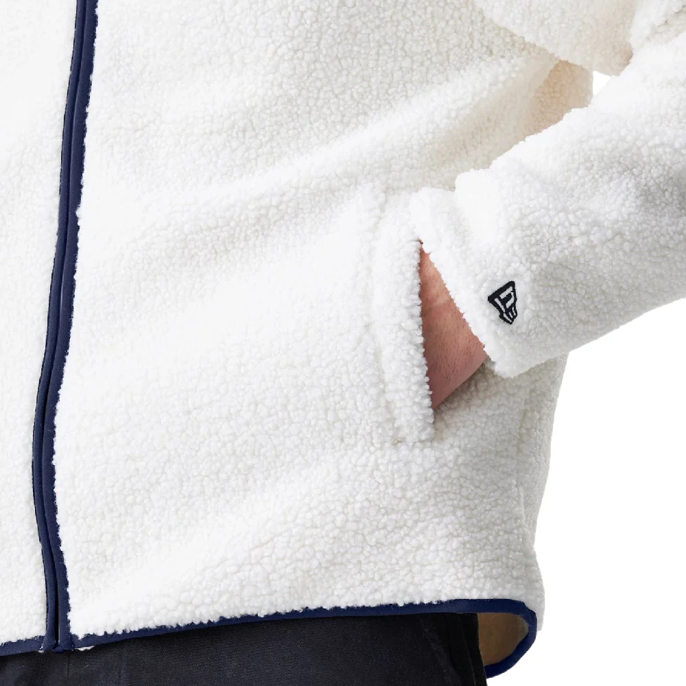 New York Yankees MLB Open White Hooded Sherpa Jacket - Image 4