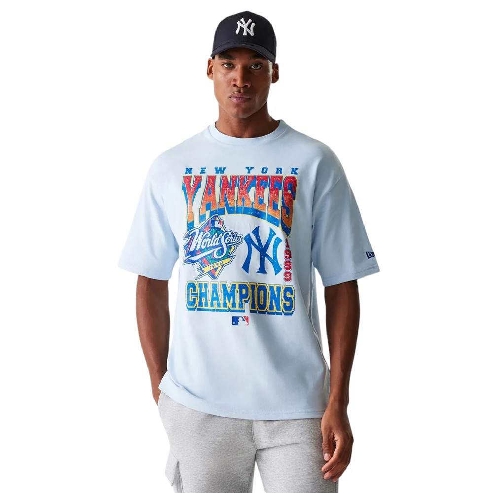 New York Yankees MLB World Series Pastel Blue Oversized T-Shirt