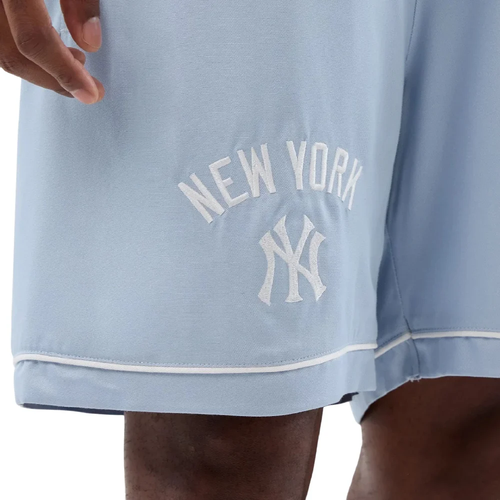 New York Yankees MLB Woven Pastel Blue Shorts - Image 3