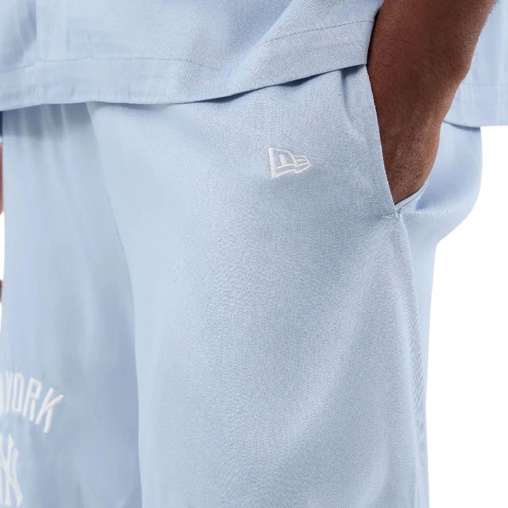 New York Yankees MLB Woven Pastel Blue Shorts - Image 4