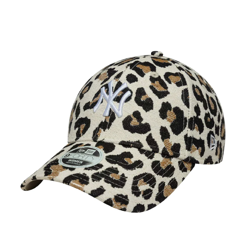 New York Yankees Womens MLB Leopard Midi Light Beige 9FORTY Cap