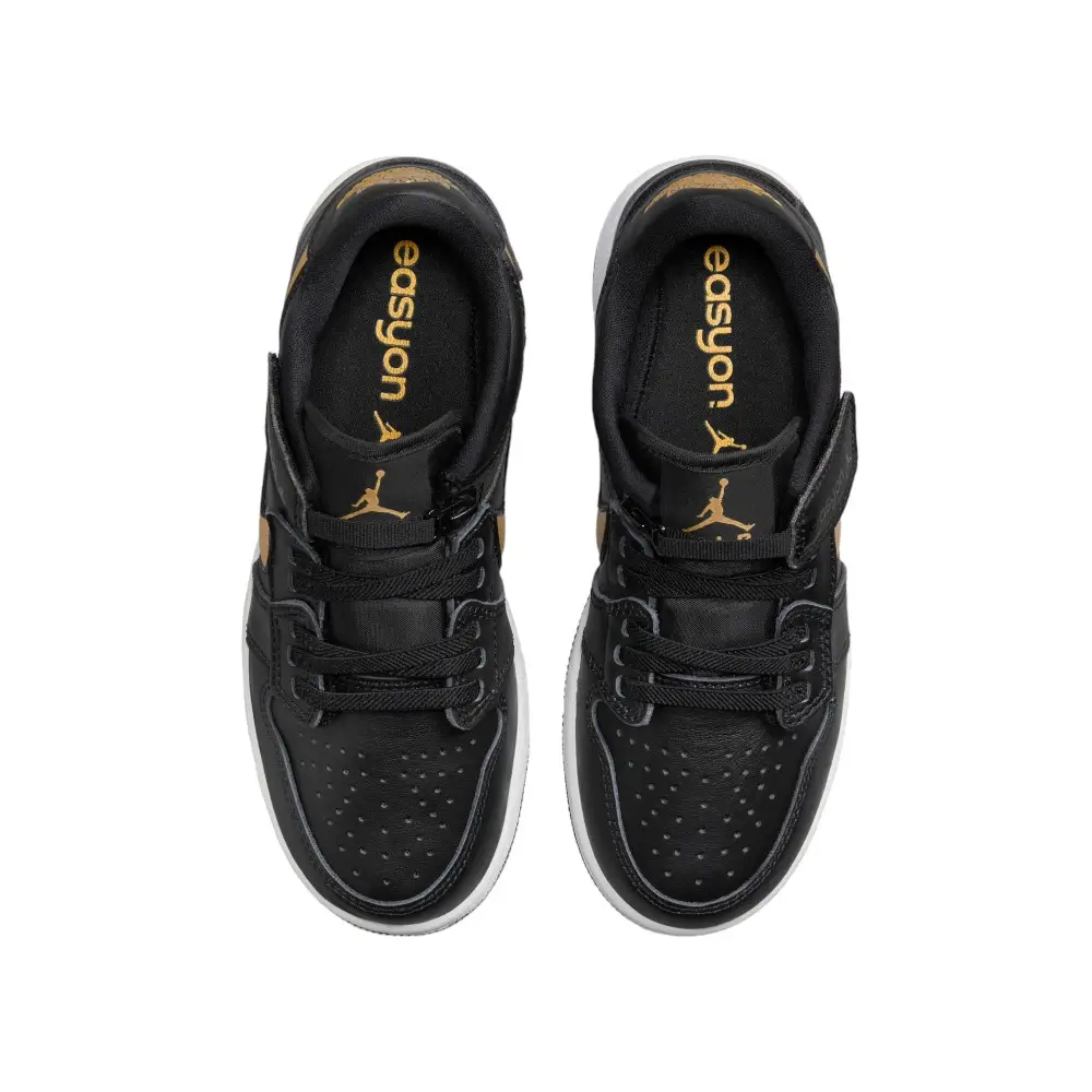 Air Jordan 1 Low Flyease Black Metallic Gold (Gs) - Image 4