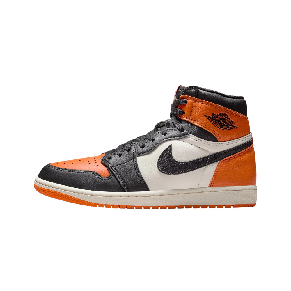 Air Jordan 1 Retro High OG Shattered Backboard Orange White and Black Sneakers
