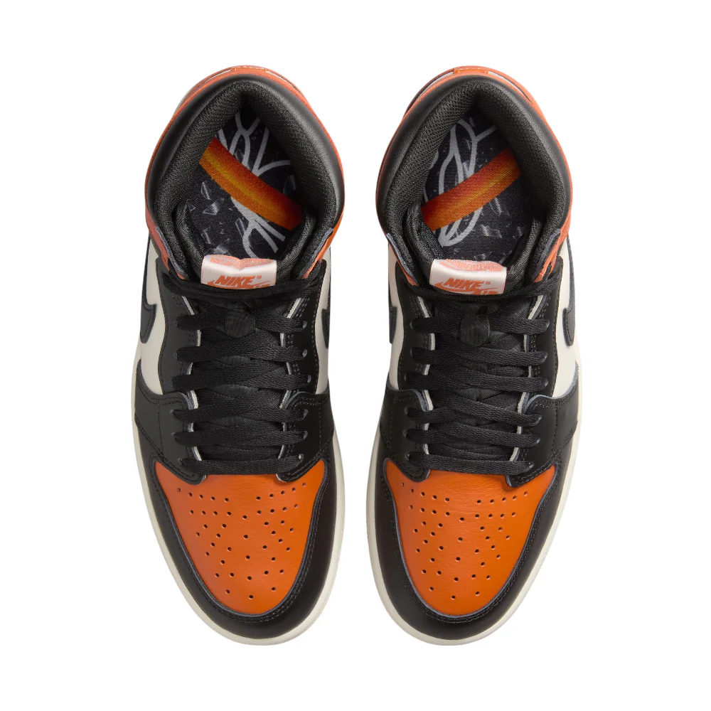 Air Jordan 1 Retro High OG Shattered Backboard Orange White and Black Sneakers - Image 4