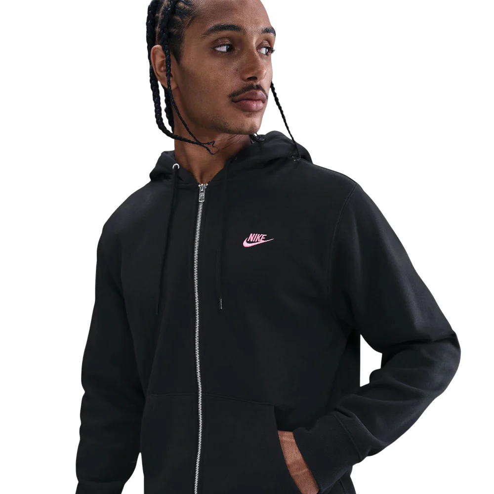 Club Full-Zip Fleece Hoodie Black - Image 3