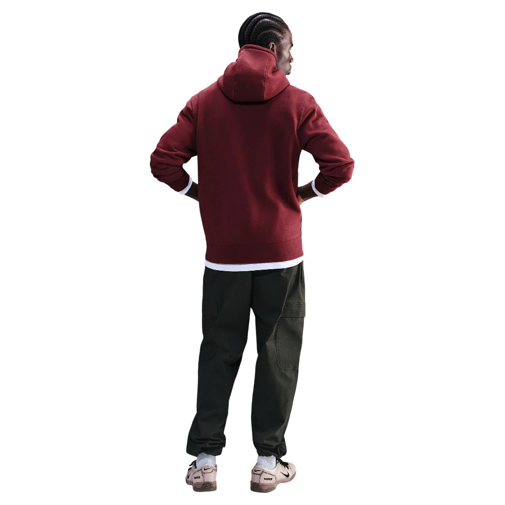 Club Pullover Fleece Hoodie Red - Image 2