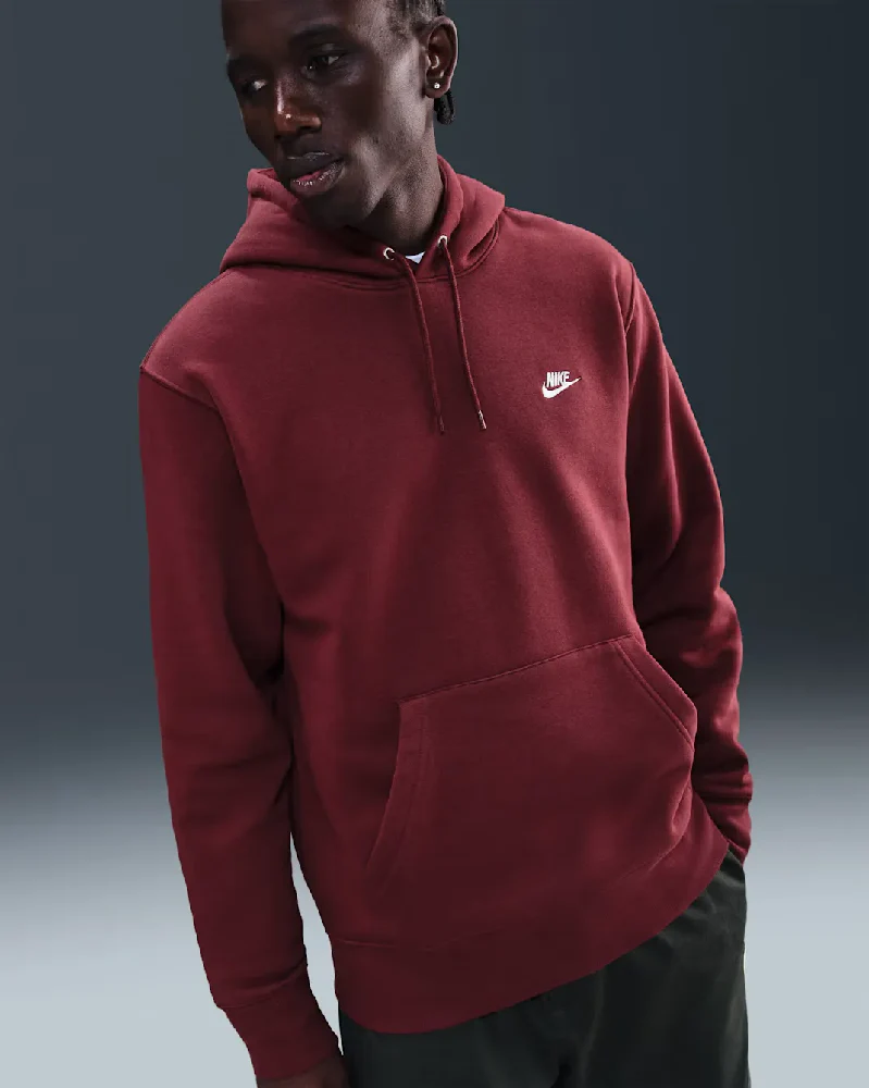 Club Pullover Fleece Hoodie Red - Image 5
