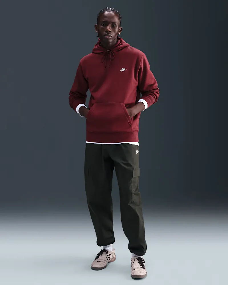 Club Pullover Fleece Hoodie Red - Image 7