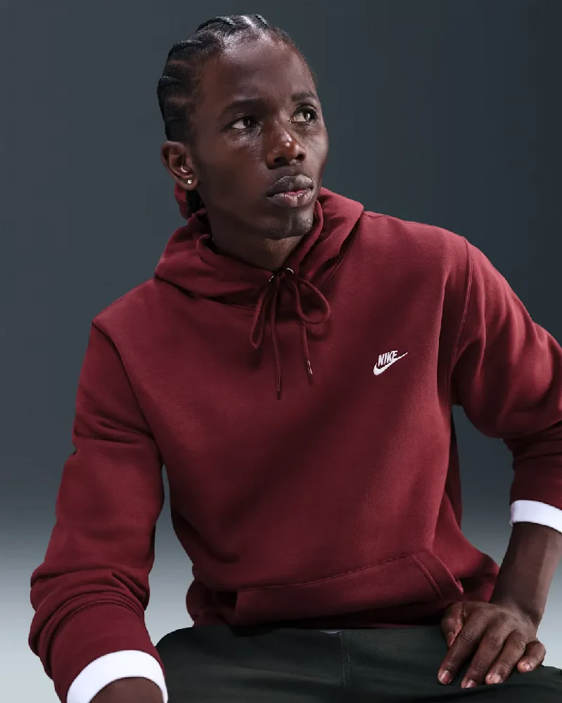 Club Pullover Fleece Hoodie Red - Image 8