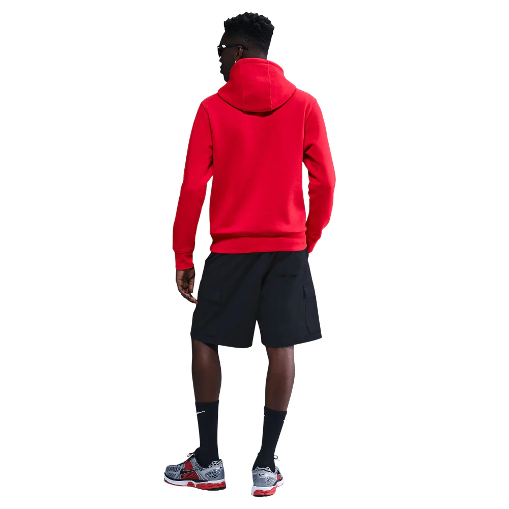 Club Pullover Fleece Hoodie Red - Image 2