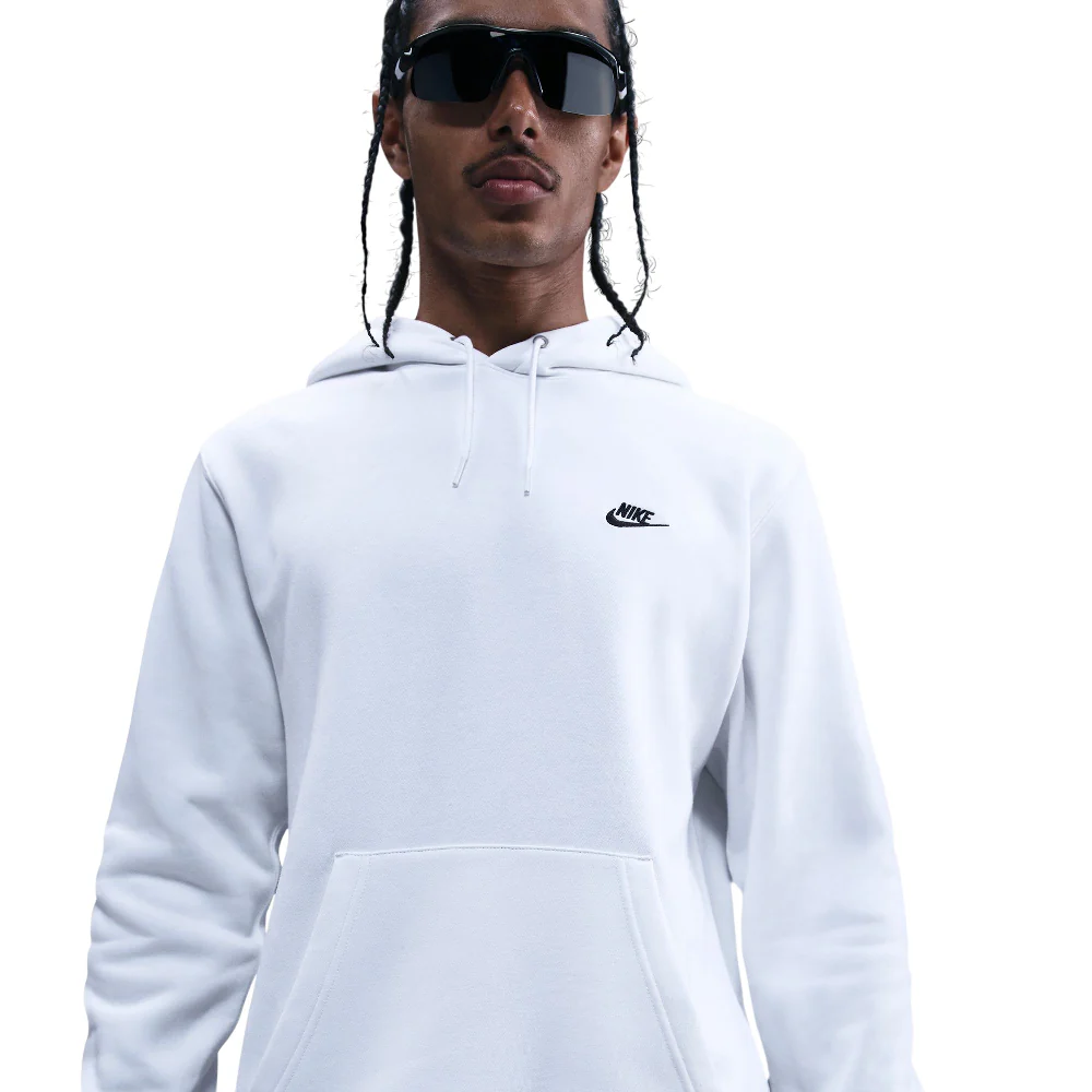 Club Pullover Fleece Hoodie White - Image 3