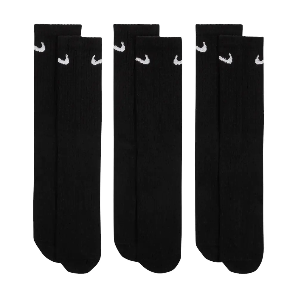 Everyday Lightweight Crew Socks Black (3 Pairs) - Image 2