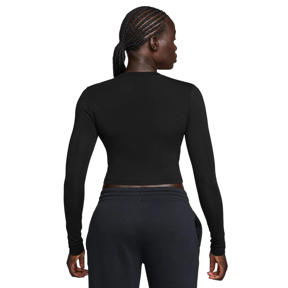 Sportswear Chill Knit Slim Long-Sleeve Cropped Top Black - Image 2