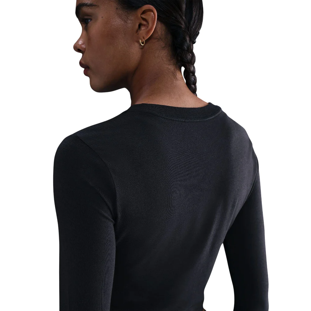 Sportswear Chill Knit Slim Long-Sleeve Cropped Top Black - Image 4