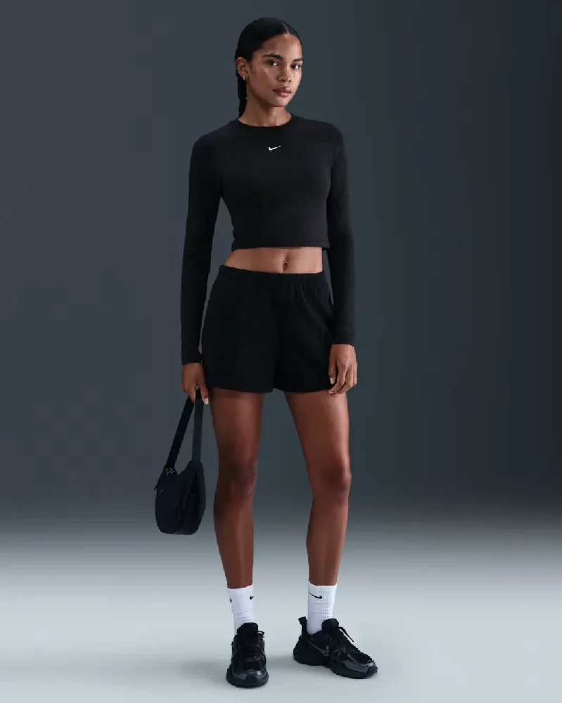 Sportswear Chill Knit Slim Long-Sleeve Cropped Top Black - Image 6