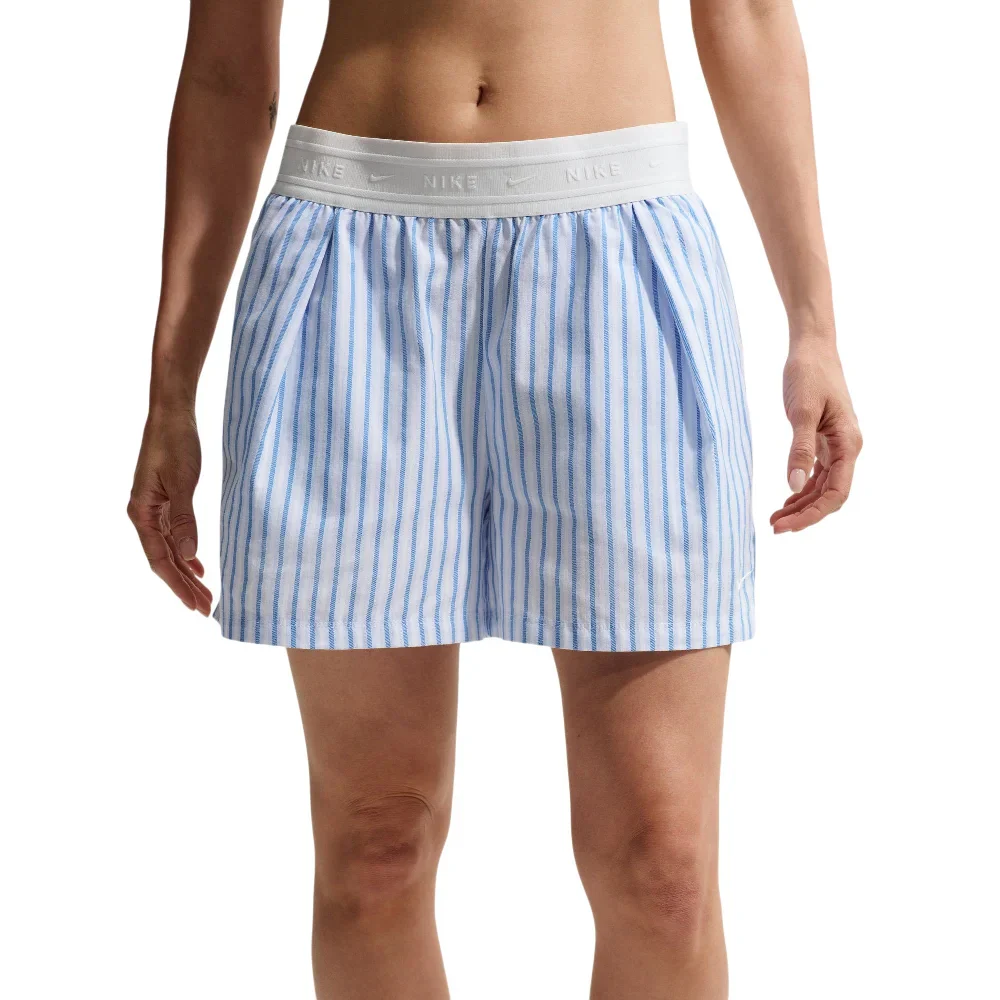 Sportswear Chill Poplin Loose Mid-Rise Stripe Shorts Blue
