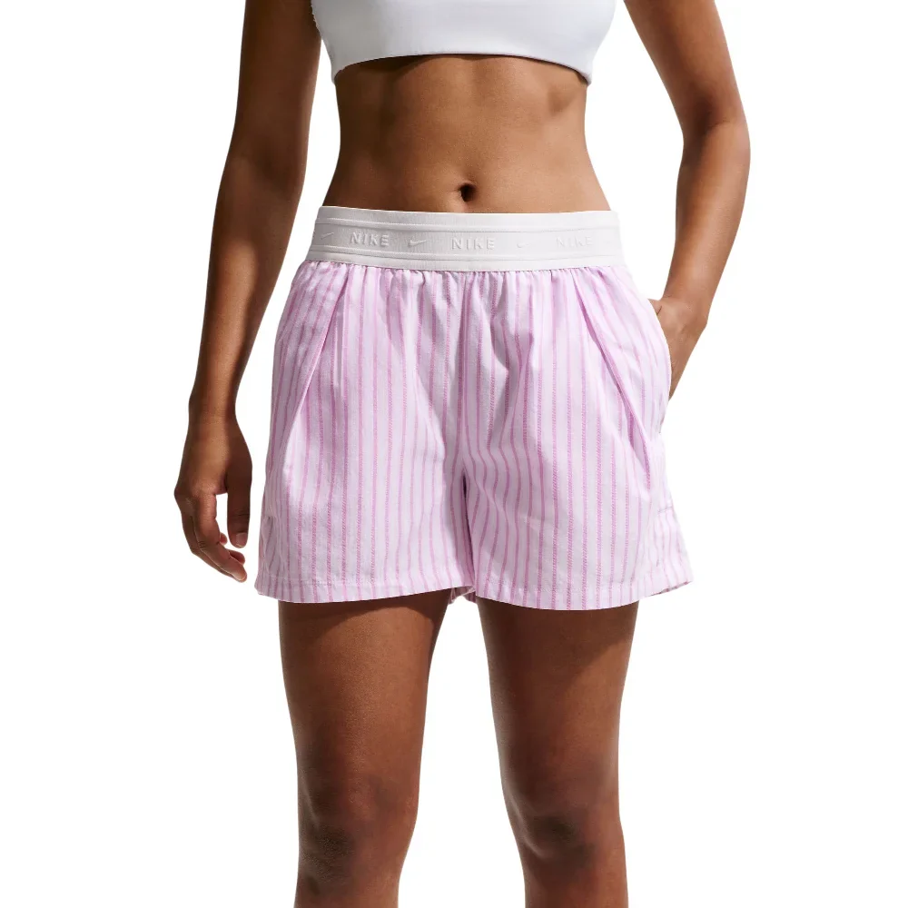 Sportswear Chill Poplin Loose Mid-Rise Stripe Shorts Purple