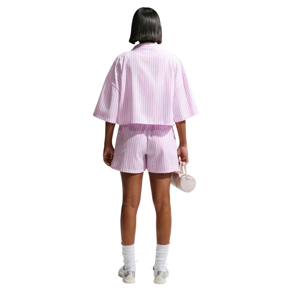 Sportswear Chill Poplin Loose Mid-Rise Stripe Shorts Purple - Image 3