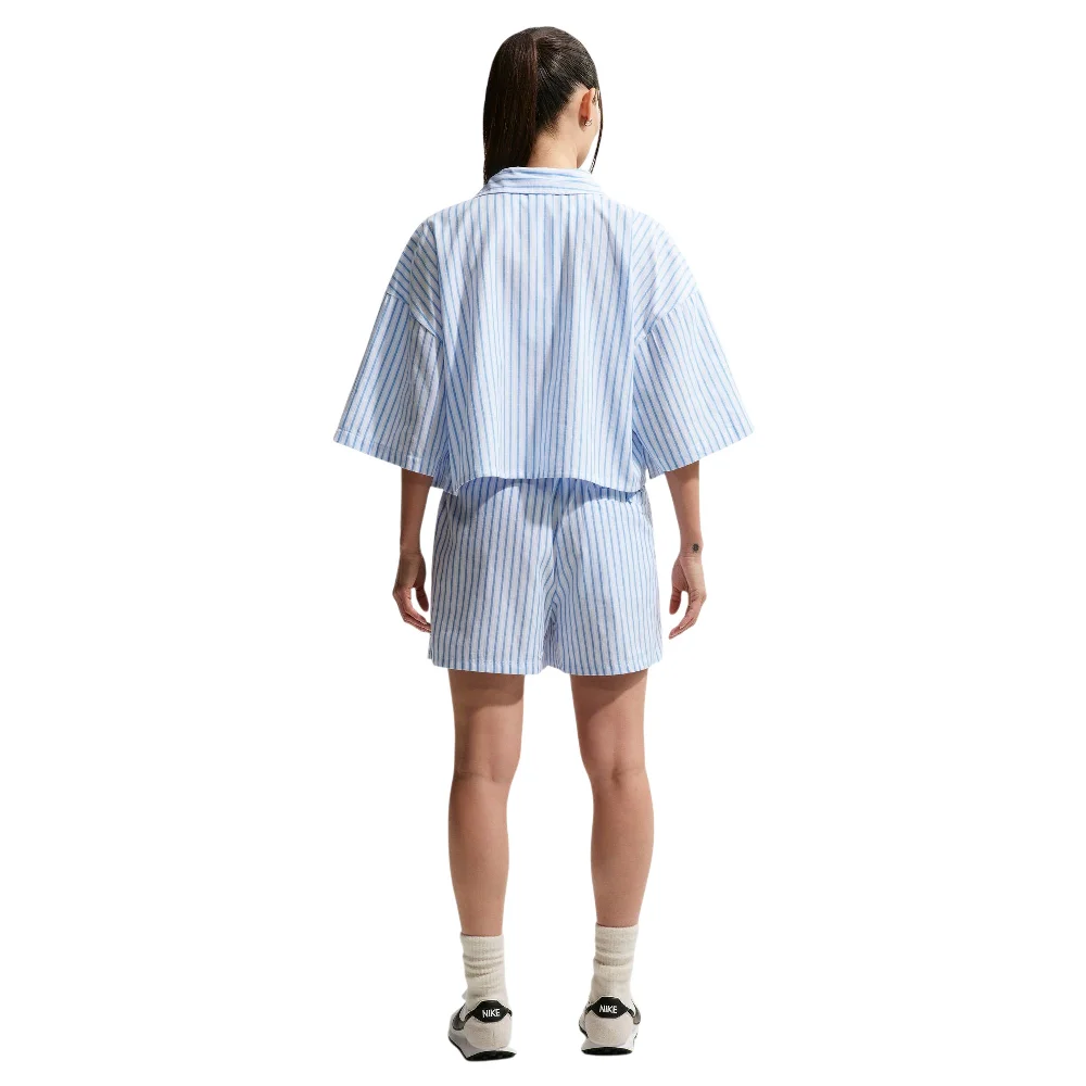 Sportswear Chill Poplin Oversized Striped Top Blue - Image 2
