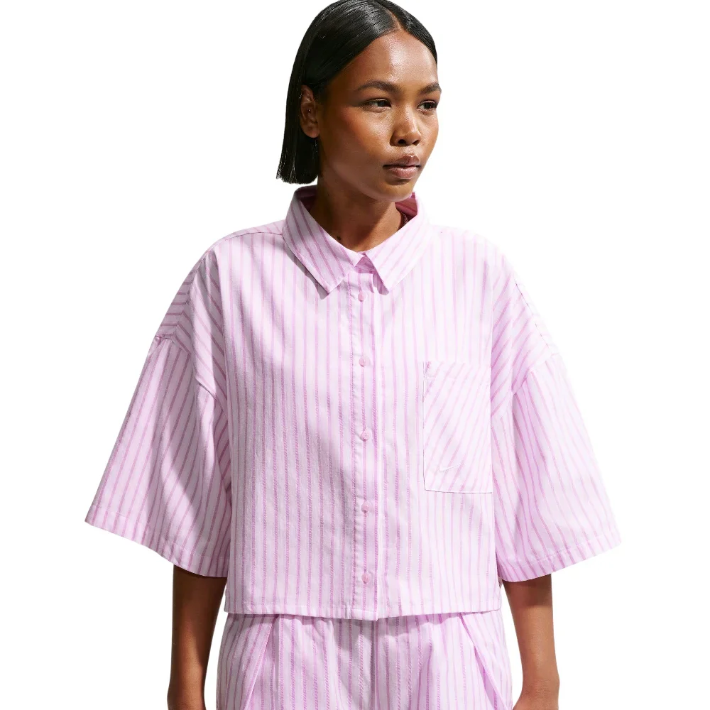 Sportswear Chill Poplin Oversized Striped Top Purple