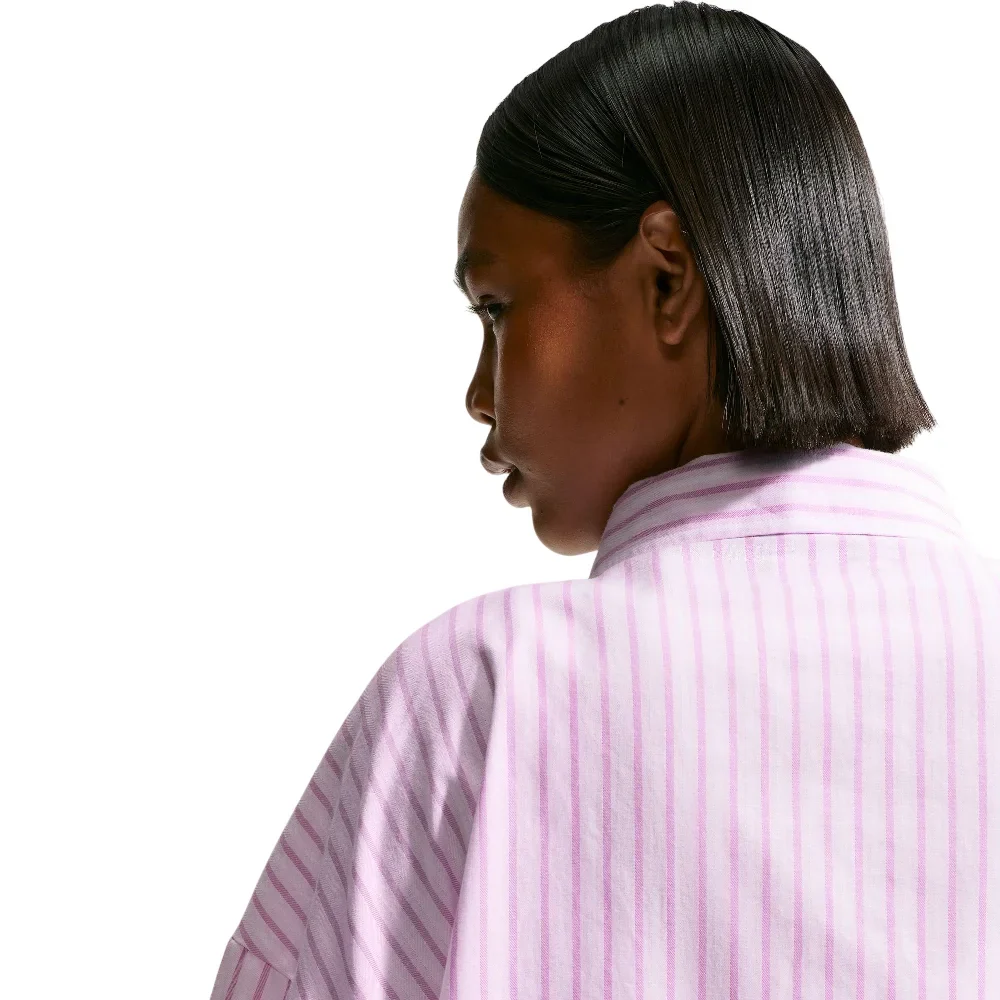 Sportswear Chill Poplin Oversized Striped Top Purple - Image 4