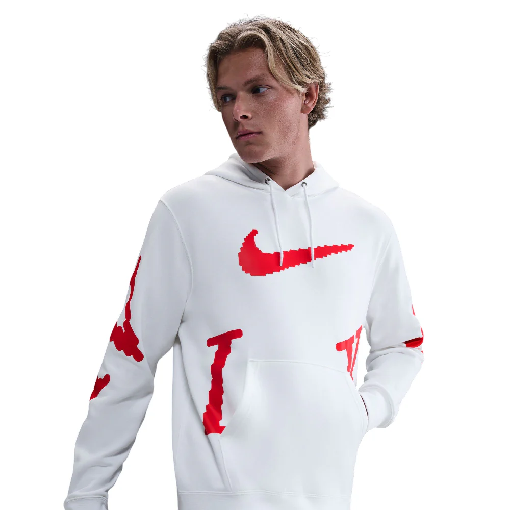 Sportswear Club Fleece Hoodie White - Image 3