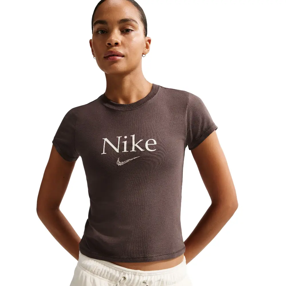 Sportswear Cropped T-Shirt Brown - Image 3