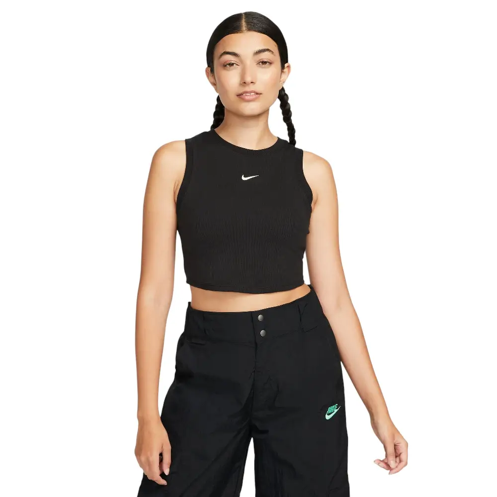 Sportswear Essential Rib Crop Tank Top Black