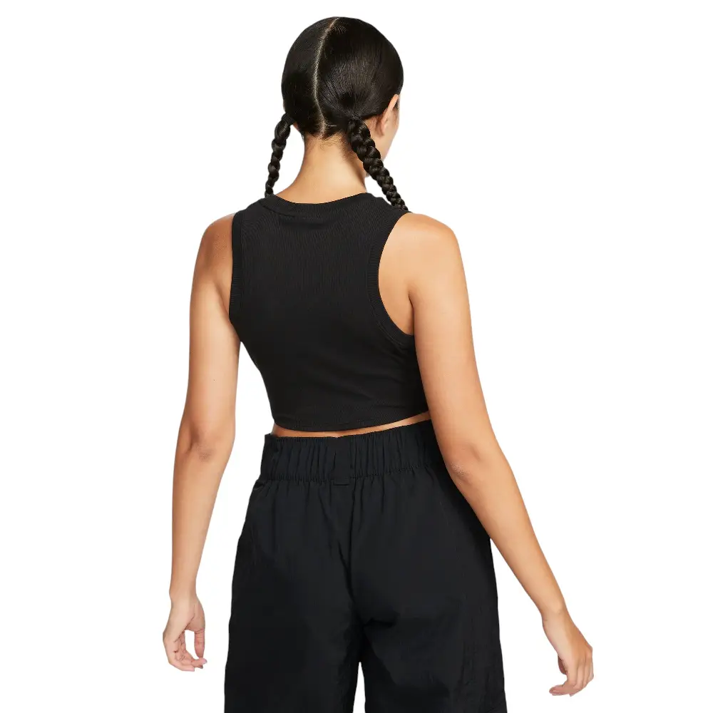 Sportswear Essential Rib Crop Tank Top Black - Image 2
