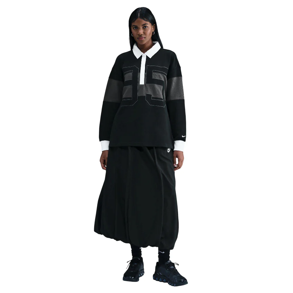 Sportswear Long-Sleeve Graphic Polo Top Black