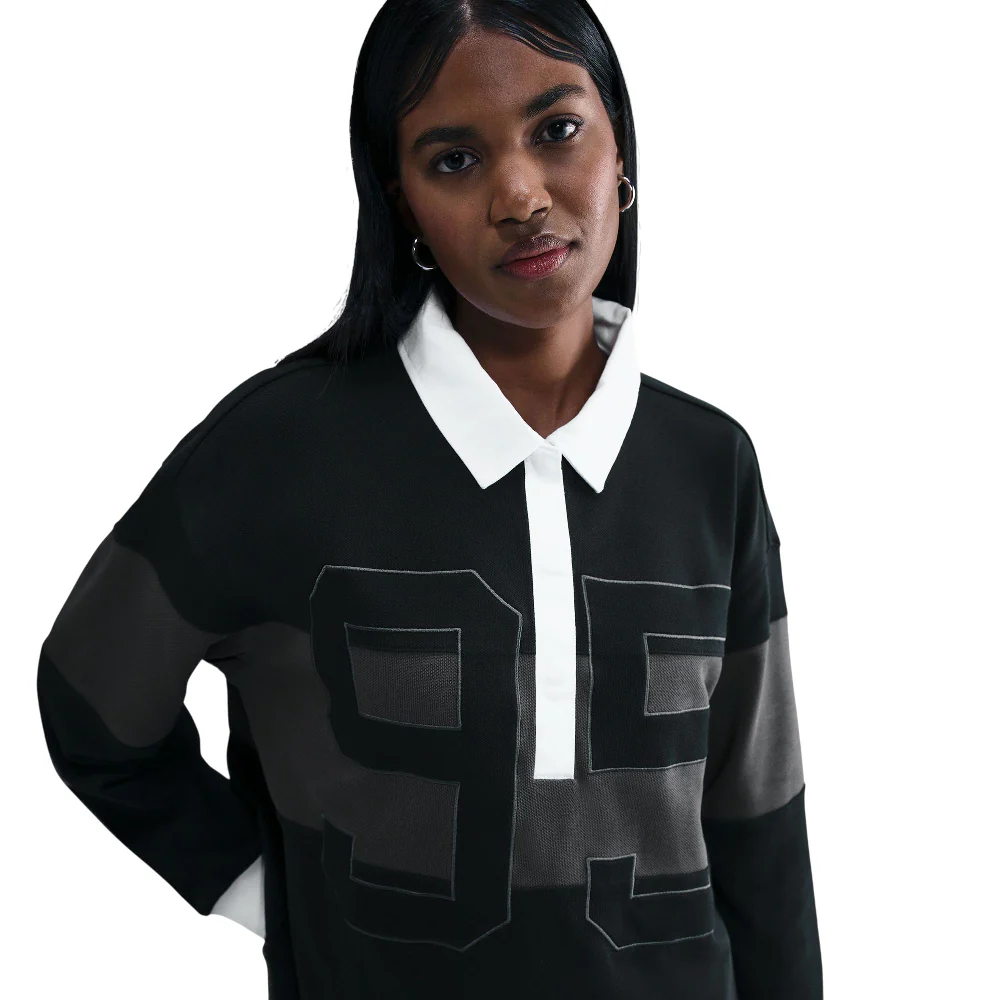 Sportswear Long-Sleeve Graphic Polo Top Black - Image 3